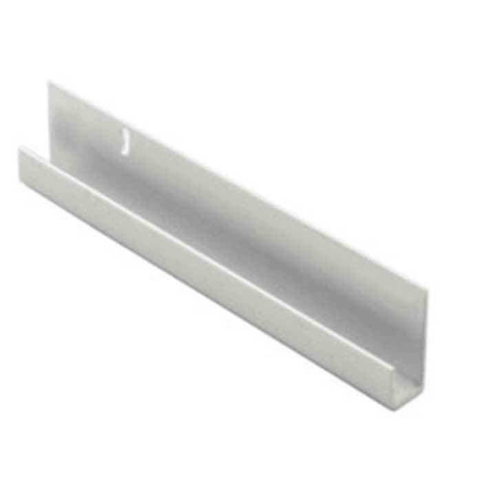 Bottom J-Channel, Polished Aluminum 12'L, Satin Clear Anodized