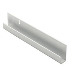 Bottom J-Channel, Polished Aluminum 12'L, Satin Clear Anodized