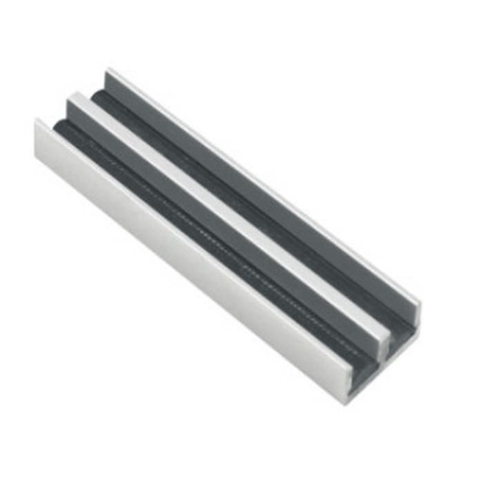 Aluminum Track with Insert for 1/4" Door 12'L, 0.813"W Clear Anodized