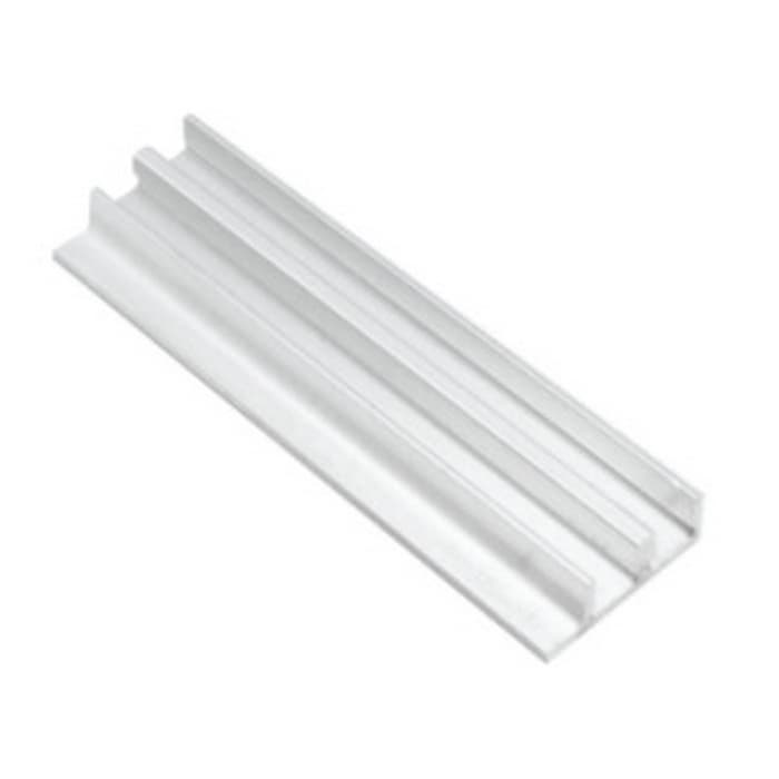 Aluminum Track for 1/2" Door 12'L, Mill Aluminum