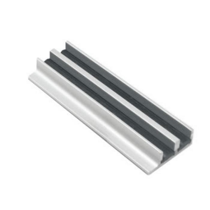 Aluminum Track with Insert for 1/4" Door 12'L, 1.063" W Clear Anodized