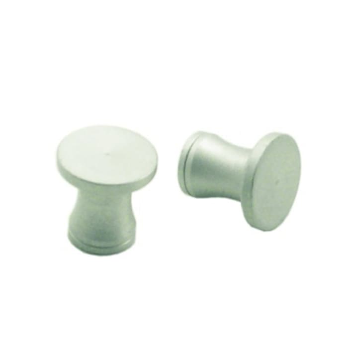 Sliding Door Knobs with Screws, 2 Pack 33/64" Dia., Satin Clear Anodized