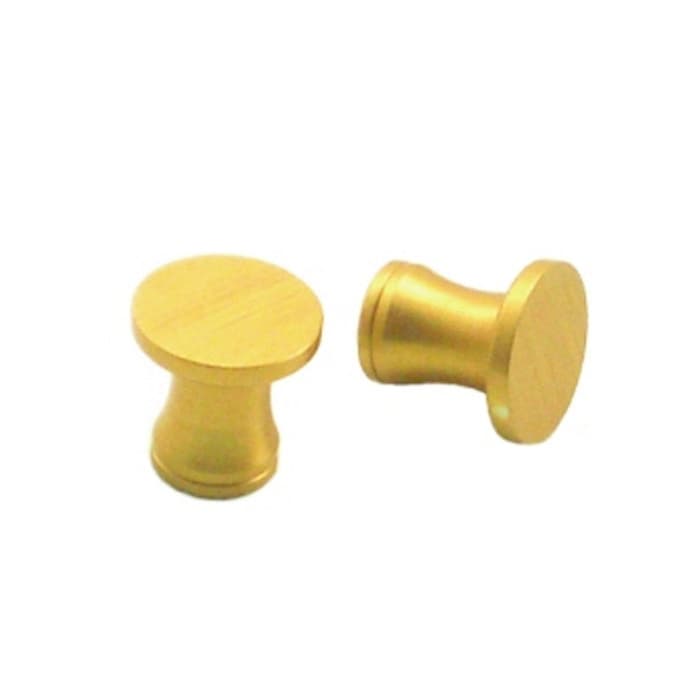 Sliding Door Knobs with Screws, 2 Pack 33/64" Dia., Satin Brass Anodized