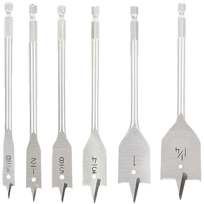 Spade Bit with Spur General Purpose Bit, Steel 3/8" Dia, 6" Length