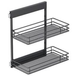 Vauth-Sagel SUB Side Saphir Series 4-1/16" W Platinum Base Cabinetry Pullout Organizer with Soft-close Full extension Slides, - 90009548