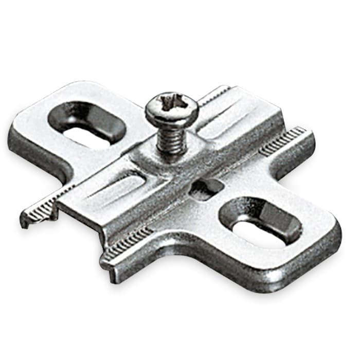 Series 200 Cam Adjustable Wing Mounting Plate, Nickel-Plated, Screw-On, 3mm