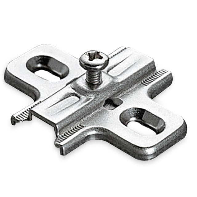 Salice 0mm steel mounting plate, pre-mounted euro screws