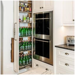 Kessebohmer Dispensa Arena Style Series 31-1/2-41-1/4"H Soft-Close / Soft-Open Full Extension Slides 4 Shelf Anthracite/Anthracite Pull Out Pantry, -BOMDP225315AN-AN