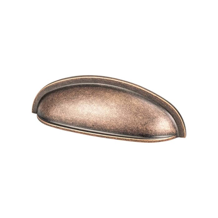 Berenson Folklore Series 3" (76 mm) Center to Center Weathered Copper Cup Pull, - 8339-10WC-P