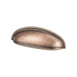 Berenson Folklore Series 3" (76 mm) Center to Center Weathered Copper Cup Pull, - 8339-10WC-P
