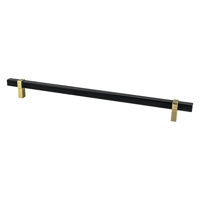 Berenson Rivet Rebel Appliance Pull 18" (457 mm) Center to Center, Matte Black/Modern Brushed Gold, 5132-455MDB-P