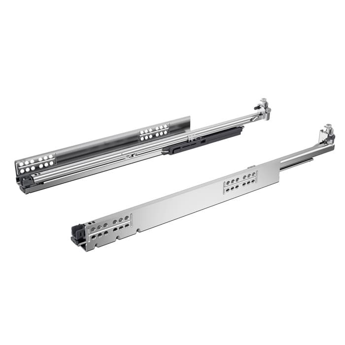 Hettich Quadro V6 5D 450mm Soft-Close Full Extension Undermount Drawer Slides, Ball Bearing Left hand Zinc - 9332655
