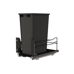 Rev-A-Shelf 53WC 11" Black Bottom Mount Waste Pullout with 1-50 Quart Black Bin Soft-Close, 53WC-1550SCDM-118