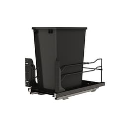 Rev-A-Shelf 53WC 11" Black Bottom Mount Waste Pullout with 1-35 Quart Black Bin Soft-Close, 53WC-1535SCDM-118-20