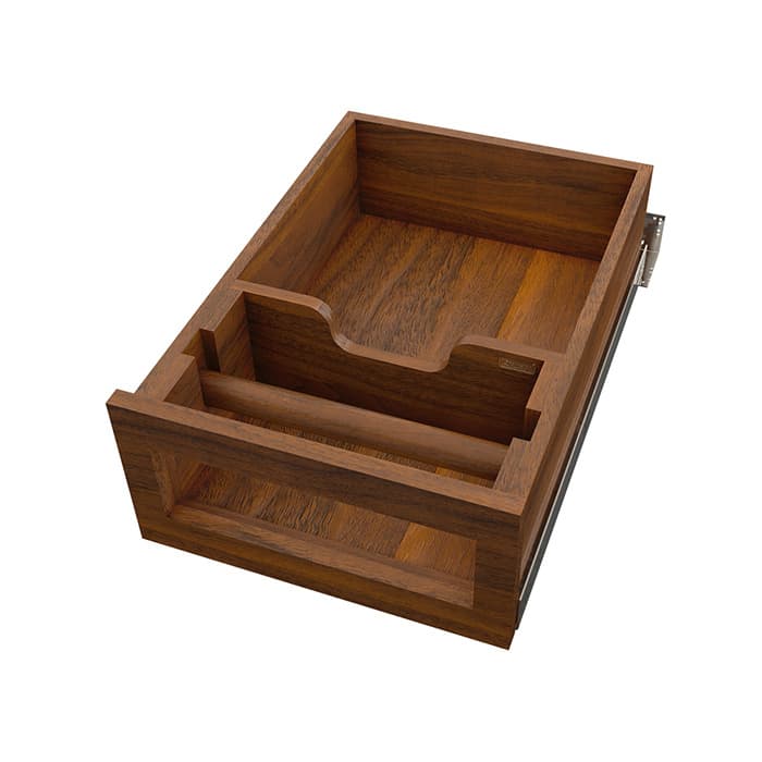 Rev-A-Shelf 4PTD-WN Series 15"W Walnut Paper Towel Drawer Soft-close Full extension Slides, - 4PTD-WN18HSC-1