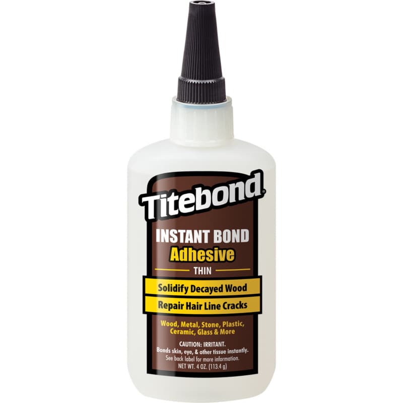 Titebond Instant Bond Thin Wood Glue, Clear, 4 oz Bottle