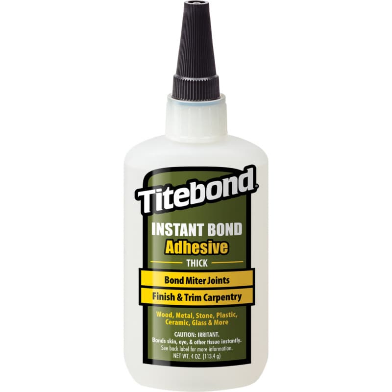 Titebond Instant Bond Thick Wood Glue, Clear, 4 oz Bottle