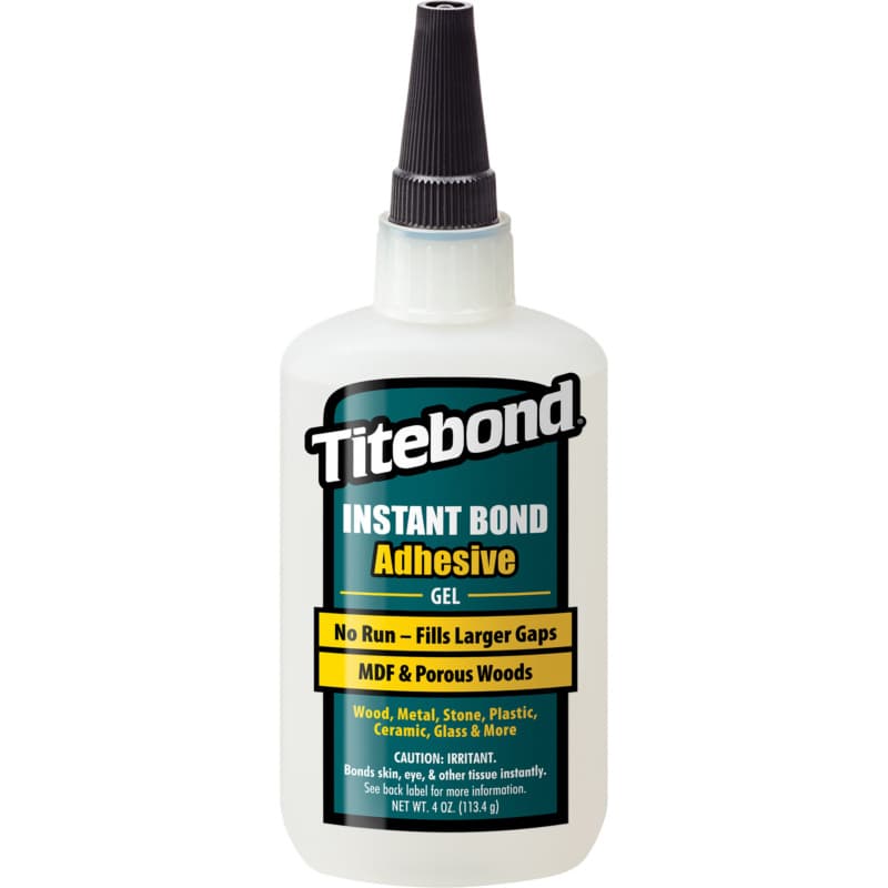 Titebond Instant Bond Wood Glue, Clear, 4 oz Bottle