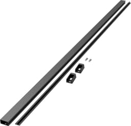 Conero Closet Rod Set w/Flanges, 48", Powder Black, - 2398667021
