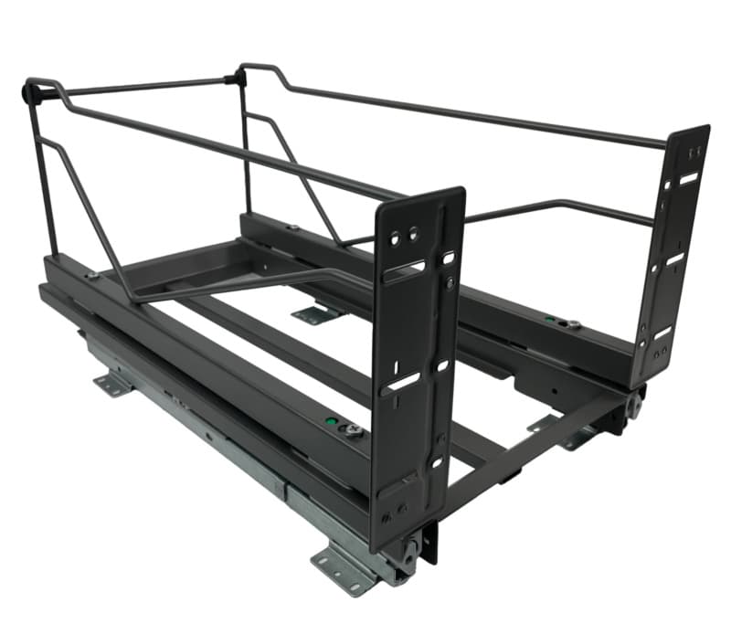 Waste Container Pullout Frame Only with Soft-open & Soft-Close, 12-1/4"W Anthracite, Bottom Mount, 16 Frames Per Pallet, Designed for 2 x 28QT, - 2507629846