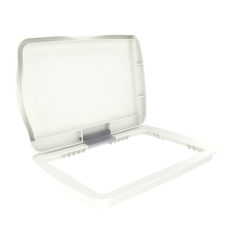 Rev-A-Shelf RV Series 32 quart White Trash Bins Lids, 11-1/4"W x 2-1/4"H x 15-1/4"D - RV-32-LID-1