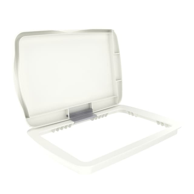 Rev-A-Shelf RV Series 32 quart White Trash Bins Lids, 11-1/4"W x 2-1/4"H x 15-1/4"D - RV-32-LID-1