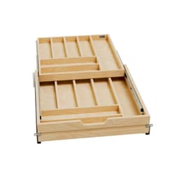 Rev-A-Shelf 4WTCD Series 21"W Maple Cutlery Drawer Soft-close Full extension Slides, Door Mount - 4WTCD-24HSC-1