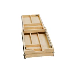 Rev-A-Shelf 4WTCD Series 13-1/2"W Maple Cutlery Drawer Soft-close Full extension Slides, Door Mount - 4WTCD-343HFLSC-1