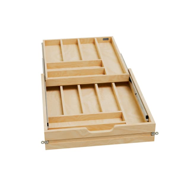 Rev-A-Shelf 4WTCD Series 19-1/2"W Maple Cutlery Drawer, Door Mount - 4WTCD-495HFL-1