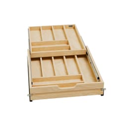 Rev-A-Shelf 4WTCD Series 19-1/2"W Maple Cutlery Drawer Soft-close Full extension Slides, Door Mount - 4WTCD-495HFLSC-1