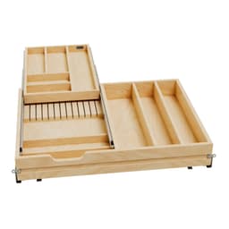 Rev-A-Shelf 4WTCD Series 28-1/2"W Maple Cutlery Drawer Soft-close Full extension Slides, Door Mount - 4WTCD-724HFLSC-1