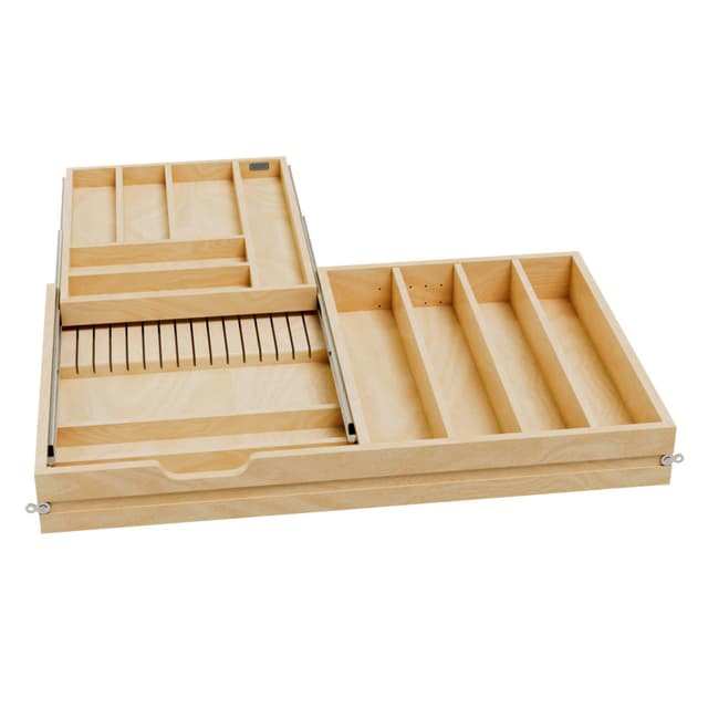 Rev-A-Shelf 4WTCD Series 34"W Maple Cutlery Drawer, Door Mount - 4WTCD-876HFL-1