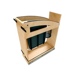 Rev-A-Shelf Craftsman Maple 8-15/16" 1-Bin Base Cabinet Organizer with Knife Block and Utensil Bin with Soft-Close Slides, 448KBCC-BCSC-8MB