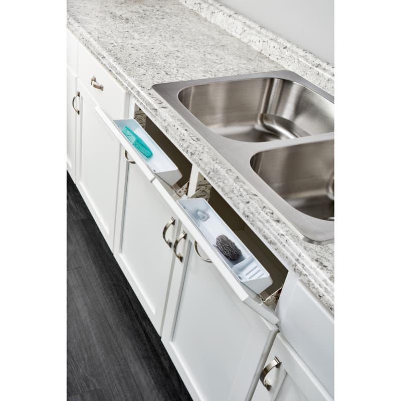 Rev-A-Shelf 6572 Series Almond 11"L x 2-1/8"D x 3-13/16"H x Sink Tip Out Tray, No Tab Stop - 6572-11-15-52