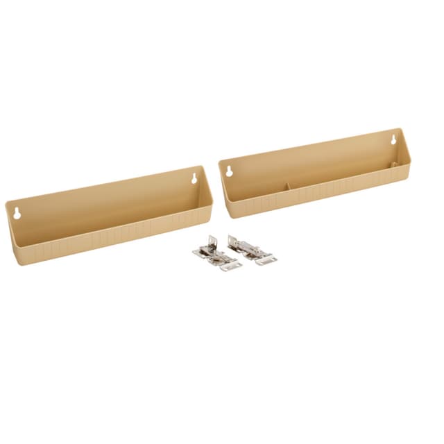 6572 Series Almond Polymer Molded Sink Front Tip-Out Tray with Hinges, 2 Trays, 2 Hinges, Rev-A-Shelf