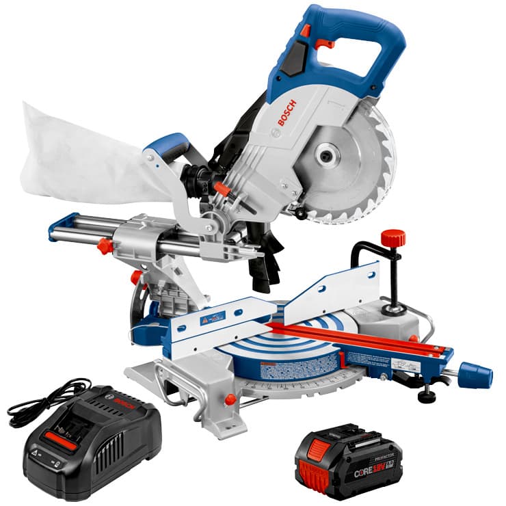 Bosch 8-1/4" Compound Sliding Miter Saw Cordless Brushless Motor, Battery Included, GCM18V-08N14