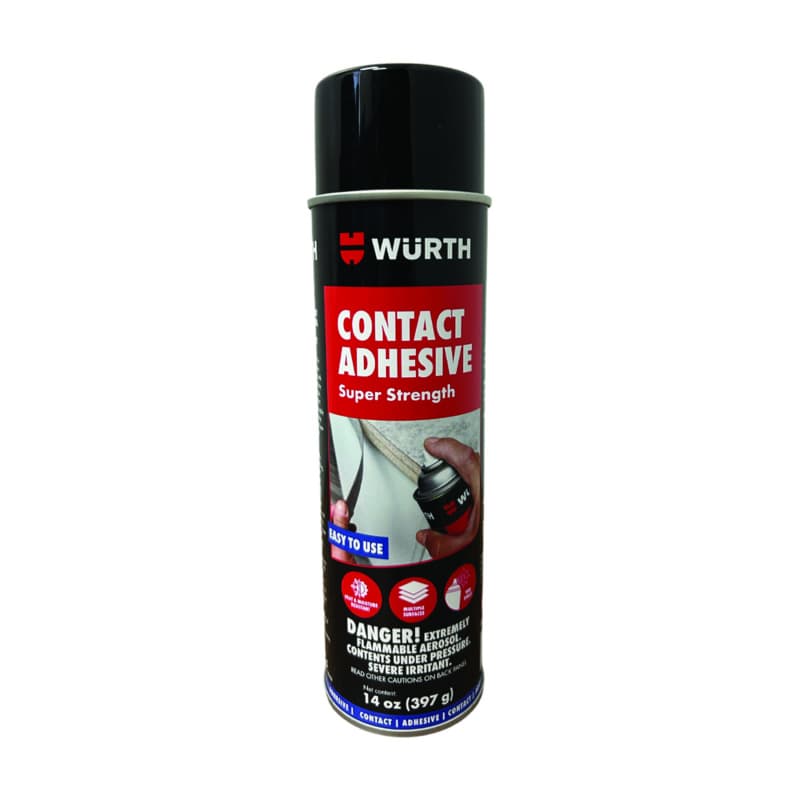 Wurth Super Strength Contact Adhesive, Clear, 14 oz Aerosol Canister