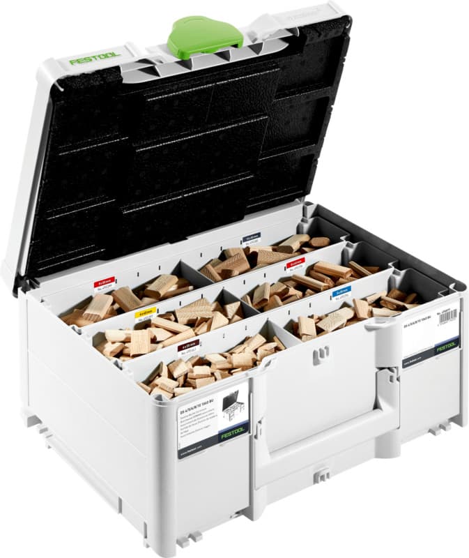 Domino Cutter and Beech Tenon Assortment for DF 500, Pack of 1060