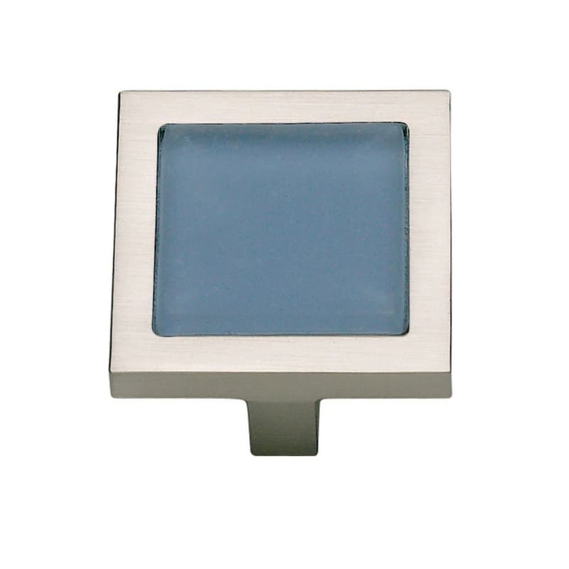 Top Knobs Spa 1-3/8" (35 mm) L x 1-3/8" (35 mm) W Brushed Nickel Knob, 230-BLU-BRN