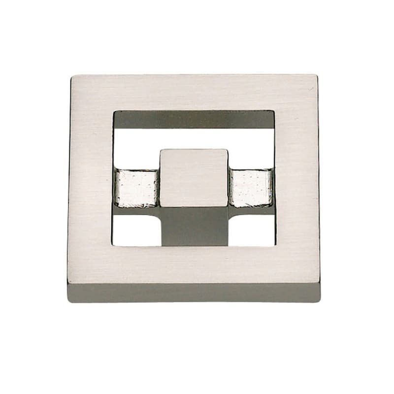 Top Knobs Nobu Series 1-3/8 in (35 mm) L x 1-3/8 in (35 mm) W Brushed Nickel Knob, - 260-BRN