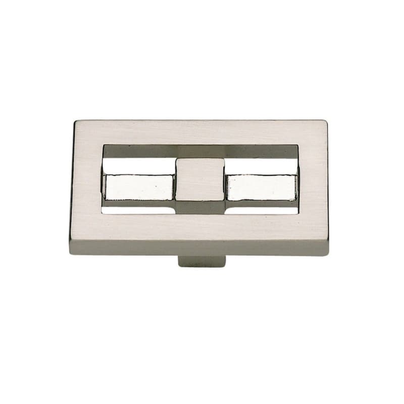 Top Knobs Nobu Series 1-3/4 in (44 mm) L x 1 in (25 mm) W Brushed Nickel Knob, - 261-BRN