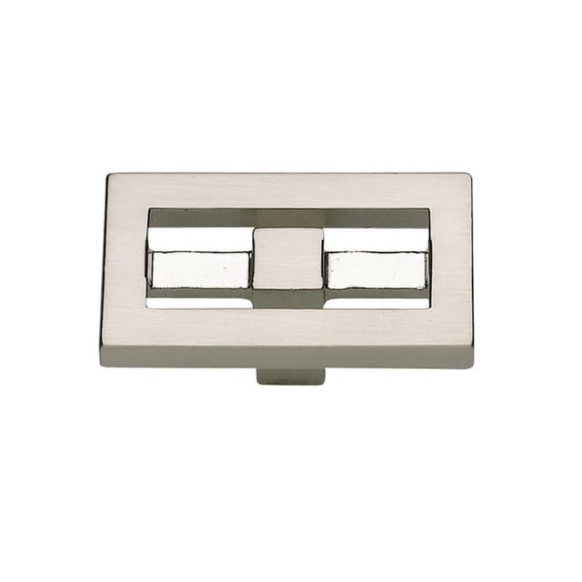 Top Knobs Nobu Series 1-3/4 in (44 mm) L x 1 in (25 mm) W Brushed Nickel Knob, - 261-BRN