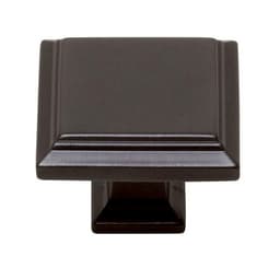 Top Knobs Sutton Place Series 1-1/4 in (32 mm) L x 1-1/4 in (32 mm) W Modern Bronze Knob, - 289-MB