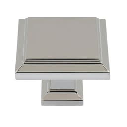 Top Knobs Sutton Place Series 1-1/4 in (32 mm) L x 1-1/4 in (32 mm) W Polished Nickel Knob, - 289-PN