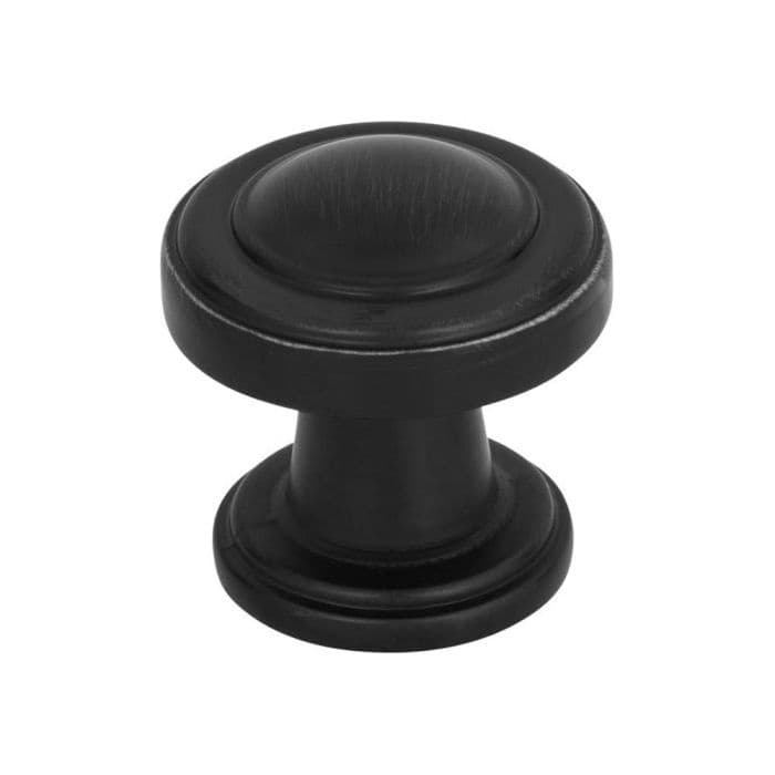 Top Knobs Bronte Series 1-1/8" (29 mm) Diameter Matte BlackKnob, - 313-BL