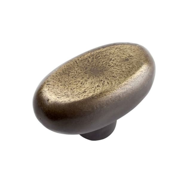 Top Knobs Distressed Series 1-11/16 in (43 mm) L x 1 in (25 mm) W Antique Bronze Knob, - 332-ABZ