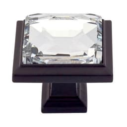 Top Knobs Crystal Series 1-5/16 in (33 mm) L x 1-5/16 in (33 mm) W Matte Black Knob, - 340-BL