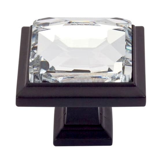 Top Knobs Crystal 1-5/16" (33 mm) L x 1-5/16" (33 mm) W Matte Black Knob, 340-BL