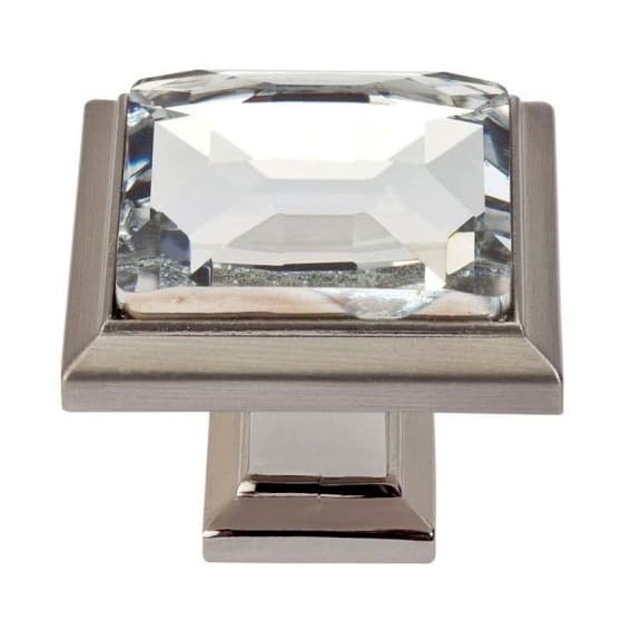 Top Knobs Crystal 1-5/16" (33 mm) L x 1-5/16" (33 mm) W Brushed Nickel Knob, 340-BRN