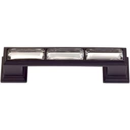 Top Knobs Crystal Series 3" (76 mm) Center to Center Matte Black Pull, - 341-BL